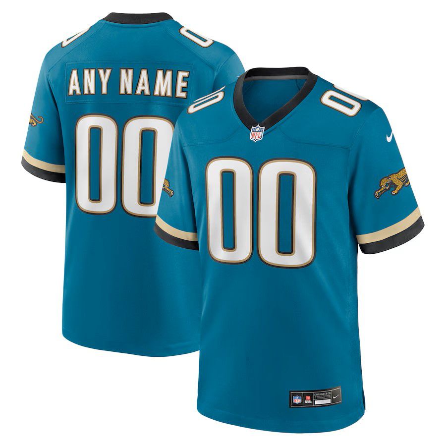 Men Jacksonville Jaguars 2025 Nike Green Throwback Custom Game NFL Jersey->customized nfl jersey->Custom Jersey
